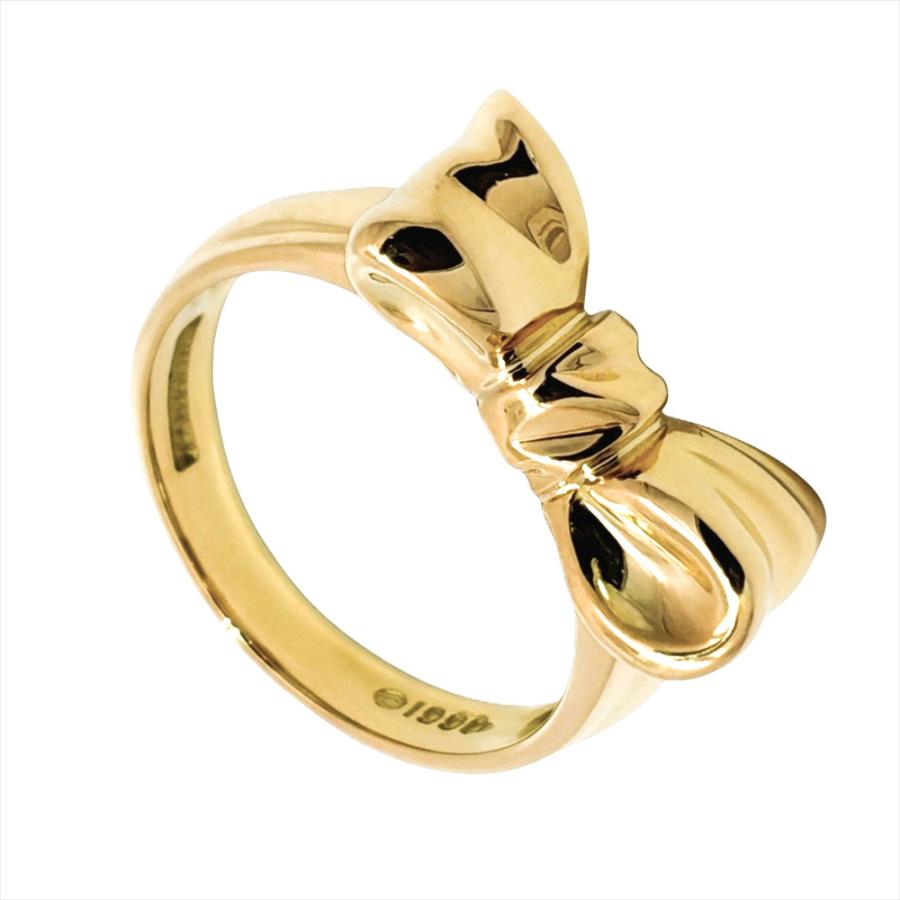 TIFFANY&Co.（ティファニー） リボン リング 指輪 約7.5号 K18YG 5.6g