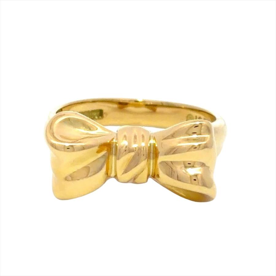 TIFFANY&Co.（ティファニー） リボン リング 指輪 約7.5号 K18YG 5.6g