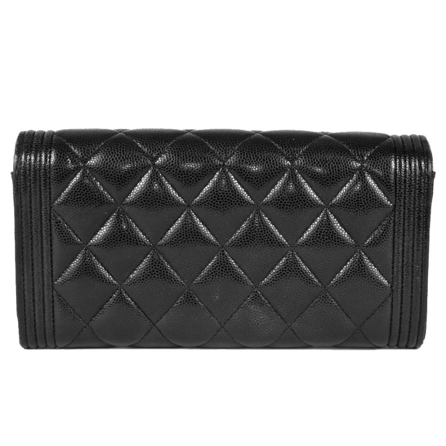 CHANEL ボーイシャネル キャビアスキン ロングウォレット ブラック BOY CHANEL シャネル ボーイシャネル 長財布 キャビアスキン