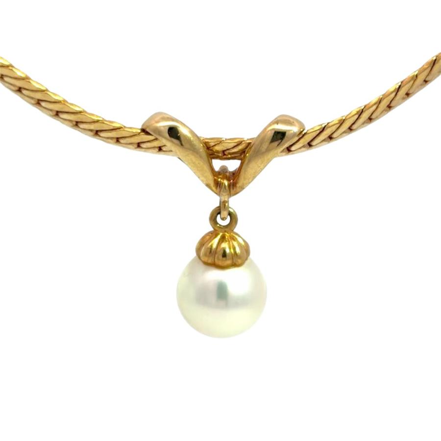 ミキモト パール ネックレス ペンダントK18YGイエローゴールド チェーン MIKIMOTO（ミキモト） パール 7.2mm チョーカー ネックレス K18YG 11.4
