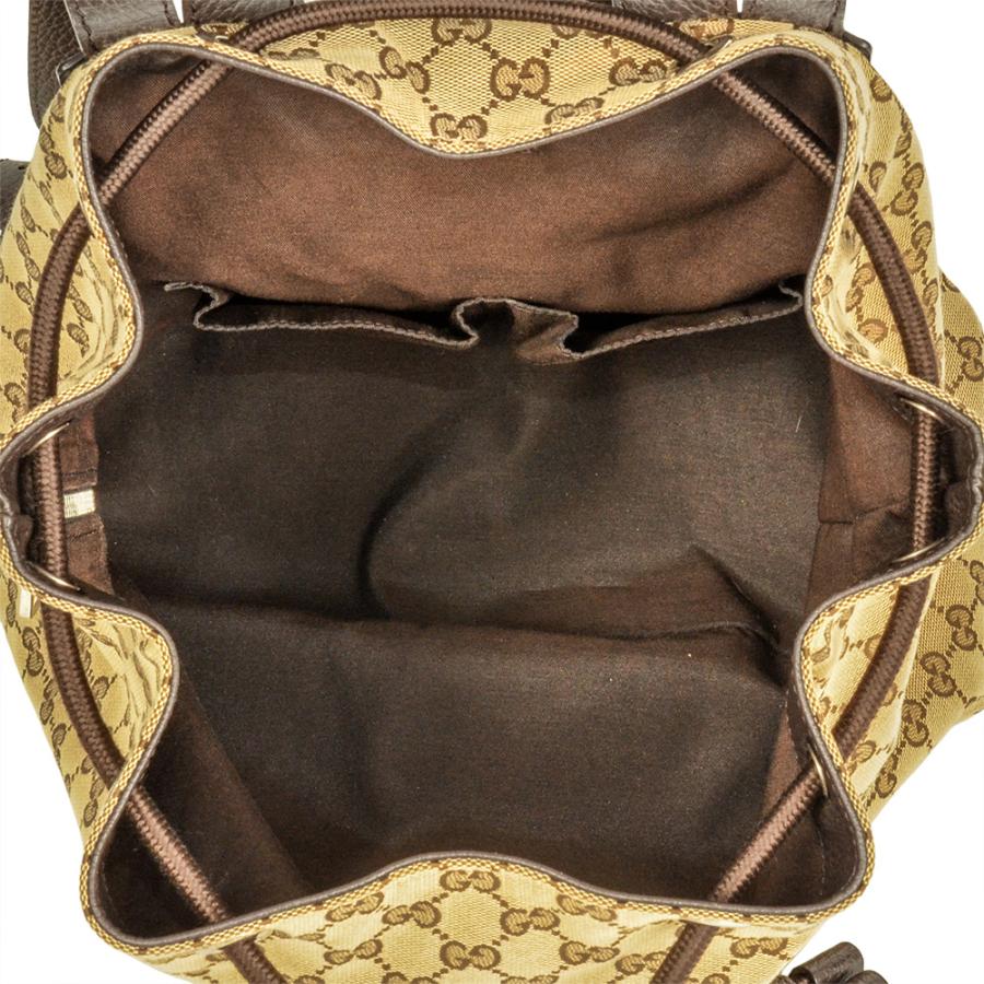 美品　GUCCI リュックサック　GG　キャンバス　ショルダーバッグ レザー GGキャンバス グッチ GUCCI リュック レザー ベージュ シルバー