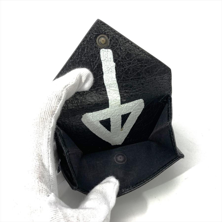 箱付 BALENCIAGA ペーパー ミニウォレット 三つ折り財布 レザー BALENCIAGA（バレンシアガ） ミニ財布 三つ折り財布 ペーパーミニ