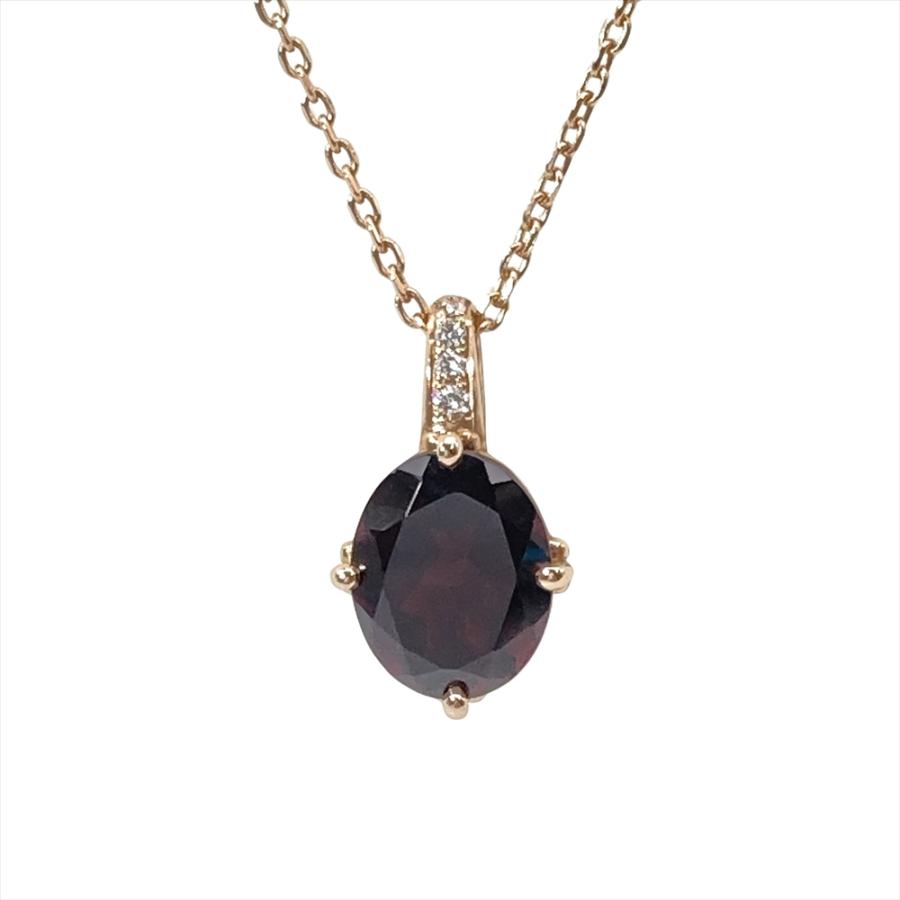 ラソマ LA SOMA ネックレス ガーネット 3.12ct K18PG 4.4g ピンク