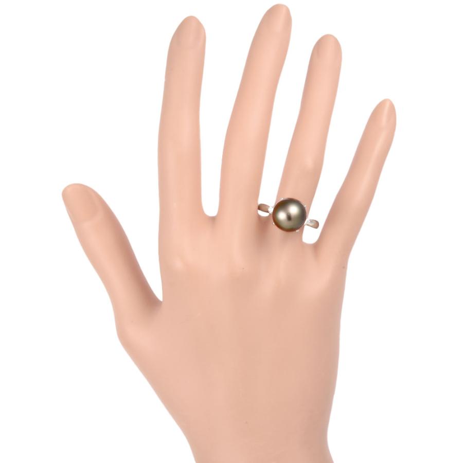 タサキ TASAKI リング 指輪 ダイヤモンド 0.14ct 約19.5号 Pt900 ブラックパール（黒蝶真珠）11.5mm レディース｜goldplazajp｜06