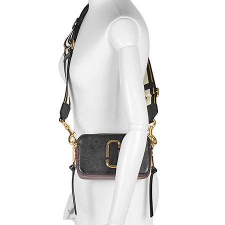 【MARC JACOBS】マーク・ジェイコブス スナップショット ショルダーバッグ レザー×ゴールド金具 ホワイト×ブラック M0012007/tm08537ar MARC JACOBS（マーク・ジェイコブス） ショルダーバッグ レディース
