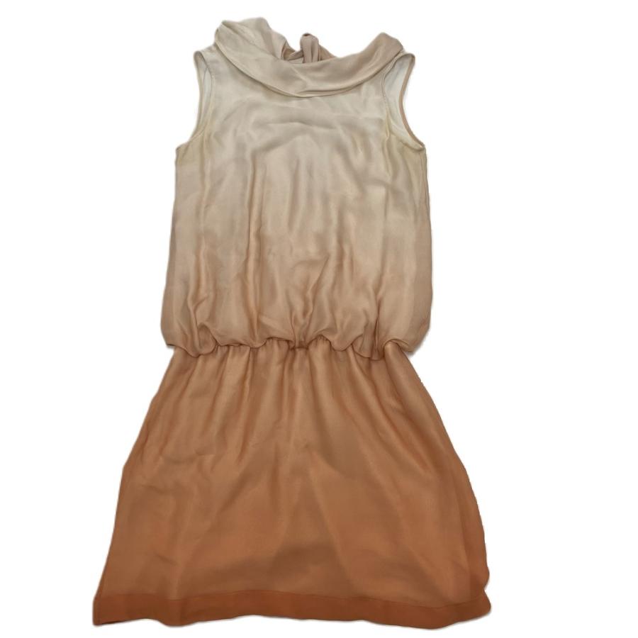 美品　RED VALENTINO ベージュ ノースリーブ ワンピース RED VALENTINO ブラウンベージュ ノースリーブワンピース 42