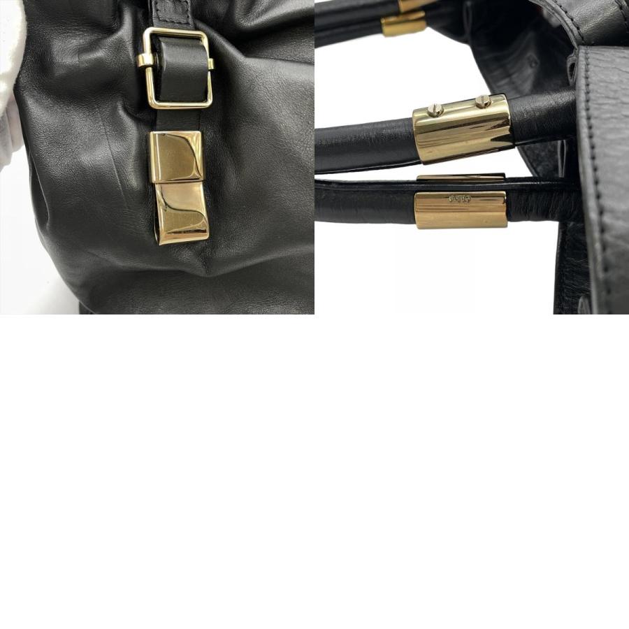 【値下げ】Chloé クロエ レザー トートバッグ ヴィクトリア Chloe（クロエ） ヴィクトリア トートバッグ レザー 021057 ブラック