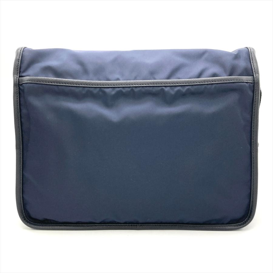 PRADA（プラダ） ロゴ金具 ショルダーバッグ ナイロン ネイビー