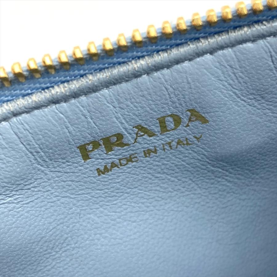 【極美品】プラダ コインケース ストライプ ロゴ サフィアーノ レザー ブルー PRADA - 新品 プラダ PRADA コインケース サフィアーノ