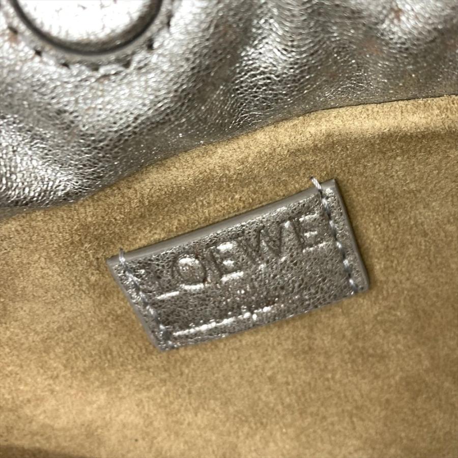 ロエベ LOEWE フラメンコ クラッチ ミニ ナッパカーフ ショルダーバッグ 本革 シルバー シルバー金具 レディース【中古】 LOEWE（ロエベ） フラメンコ クラッチ ミニ ナッパカーフ ショルダー