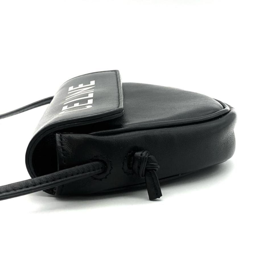 美品 セリーヌ トライアングル バッグ ブラック レザー ショルダー