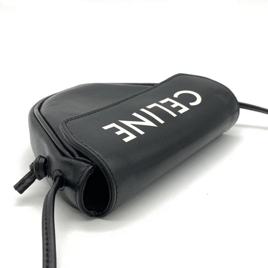 CELINE セリーヌ ロゴ トライアングル ショルダーバッグ レザー