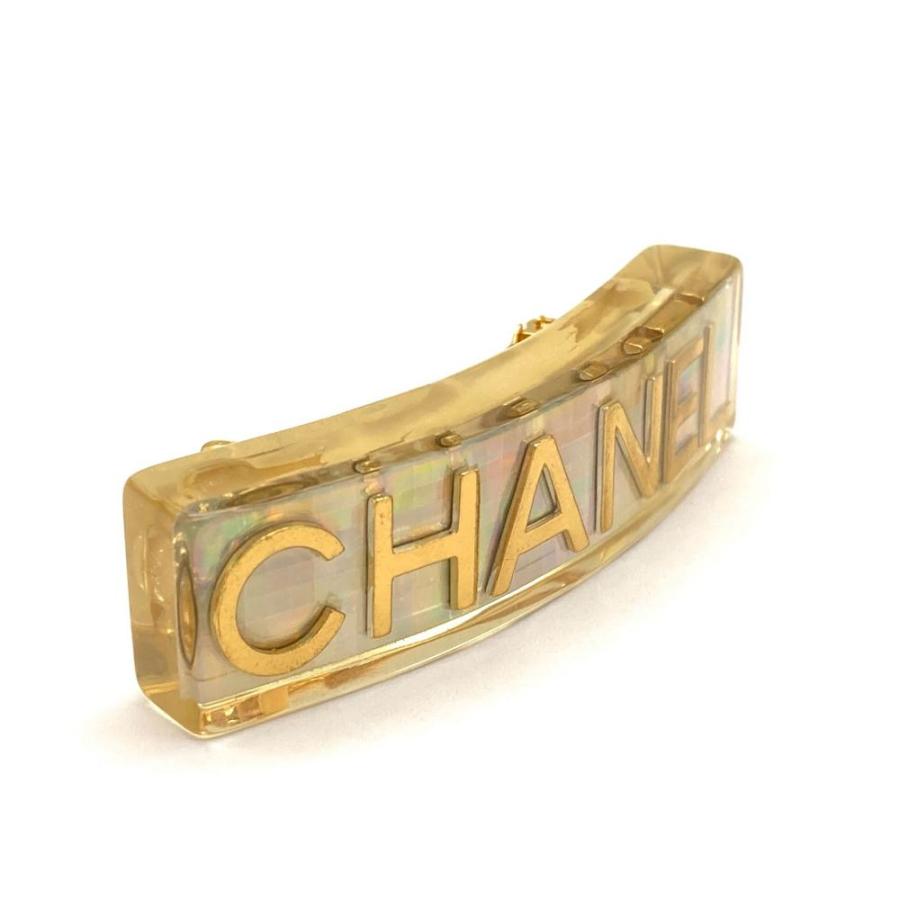 CHANELバレッタ 97P ココマーク クリアホログラム × ゴールド金 CHANEL（シャネル） バレッタ ヘアクリップ プラスチック 97P刻印