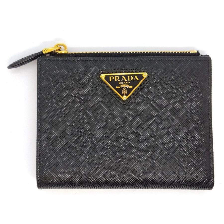 PRADA（プラダ） トライアングル 二つ折り財布 サフィアーノ 1ML050