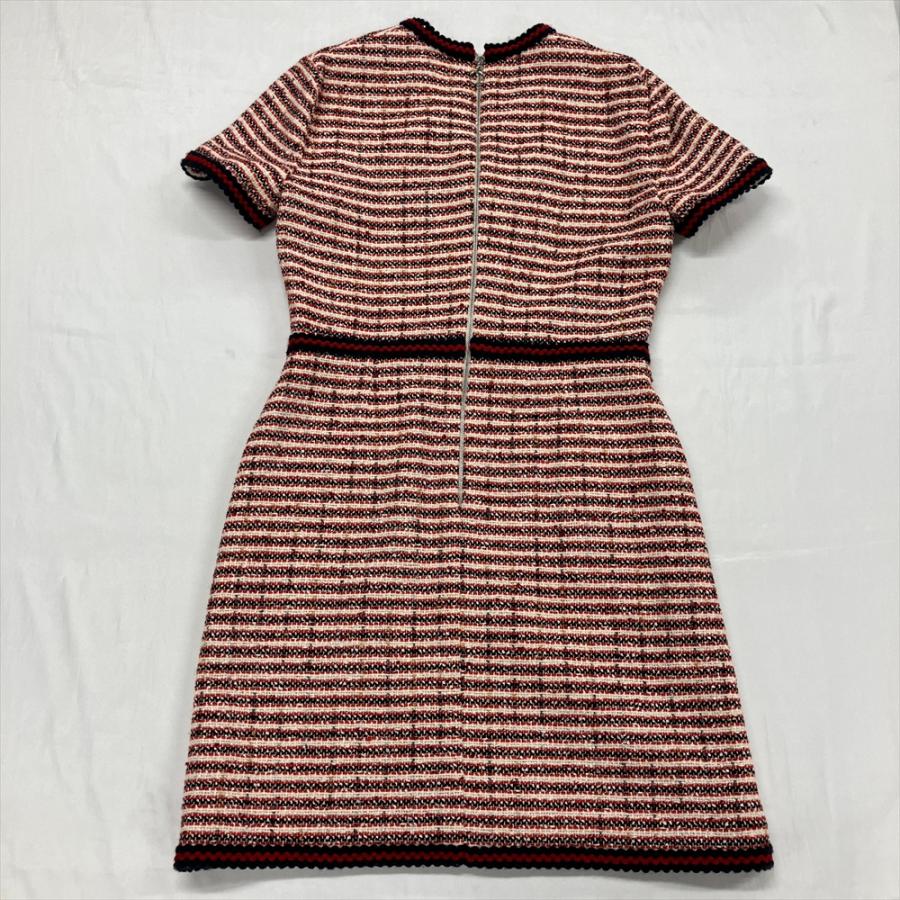 GUCCI グッチ ツィード 半袖 ワンピース 497622 レッド 46 GUCCI グッチ ツィード 半袖 ワンピース 497622 レッド 46