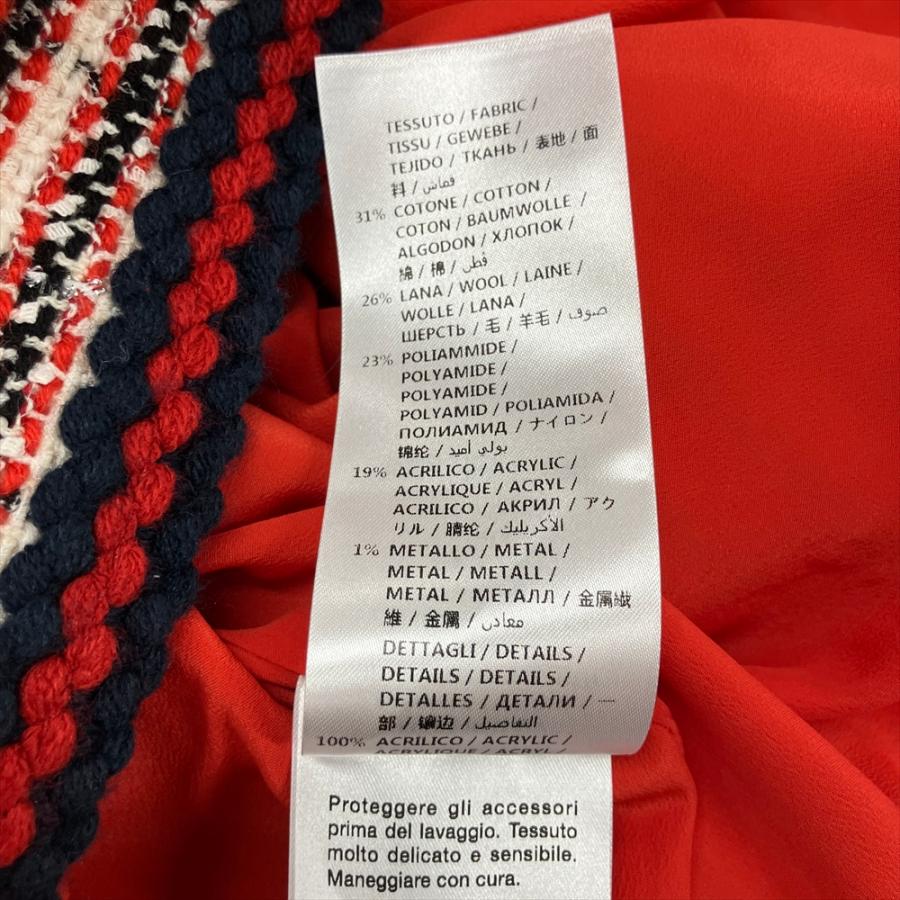 GUCCI グッチ ツィード 半袖 ワンピース 497622 レッド 46 GUCCI グッチ ツィード 半袖 ワンピース 497622 レッド 46