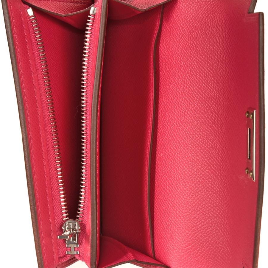 HERMES(エルメス) 財布美品  ケリー ポケット スリム ウォレット ローズエクストリーム シルバー金具 ヴォーマダム エルメス ケリー ポケットスリムウォレット ローズエクストリーム