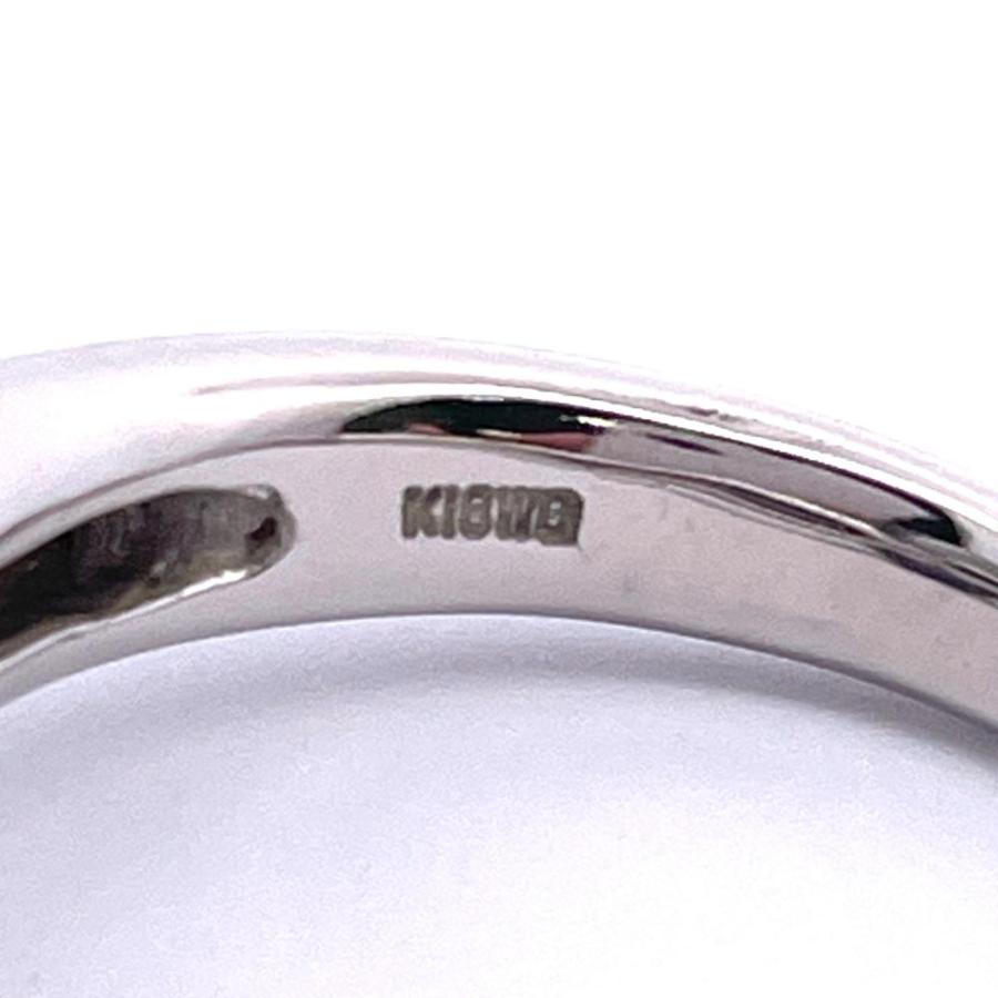 リング 指輪 パール 約11号 K18WG 7.8g デザイン ジュエリー