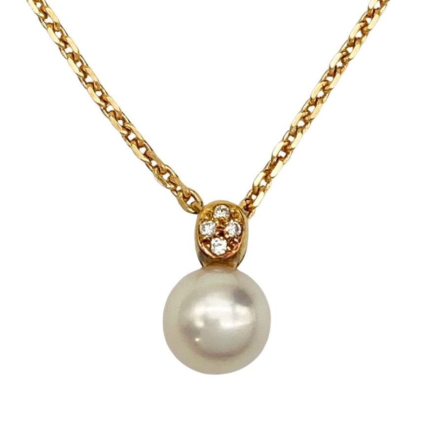 ニナリッチ NINA RICCI ネックレス ダイヤモンド K18YG 5.4g パール