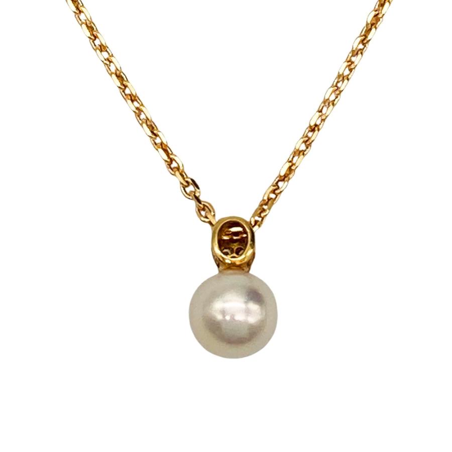 ニナリッチ NINA RICCI ネックレス ダイヤモンド K18YG 5.4g パール