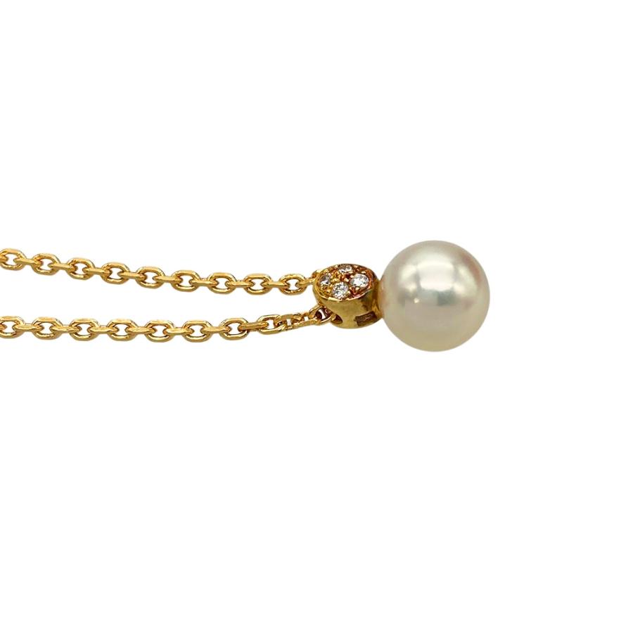 ニナリッチ NINA RICCI ネックレス ダイヤモンド K18YG 5.4g パール 