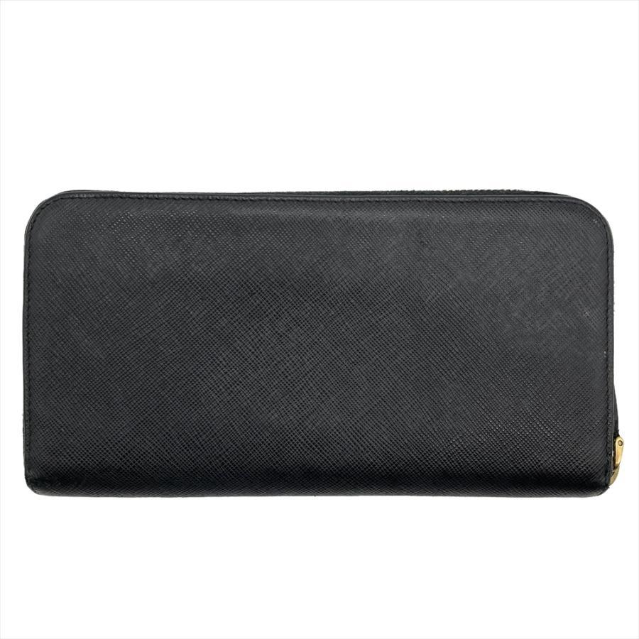 PRADA プラダ サフィアーノ 長財布 ブラック ゴールドロゴ 美品 PRADA（プラダ） ジップアラウンド 長財布 サフィアーノ 1ML506