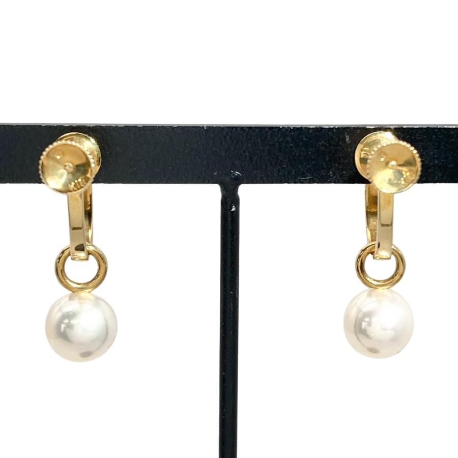 MIKIMOTO（ミキモト） ロゴ パールチャーム 7.5mm イヤリング K18YG