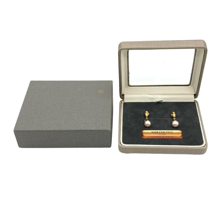 MIKIMOTO（ミキモト） ロゴ パールチャーム 7.5mm イヤリング K18YG