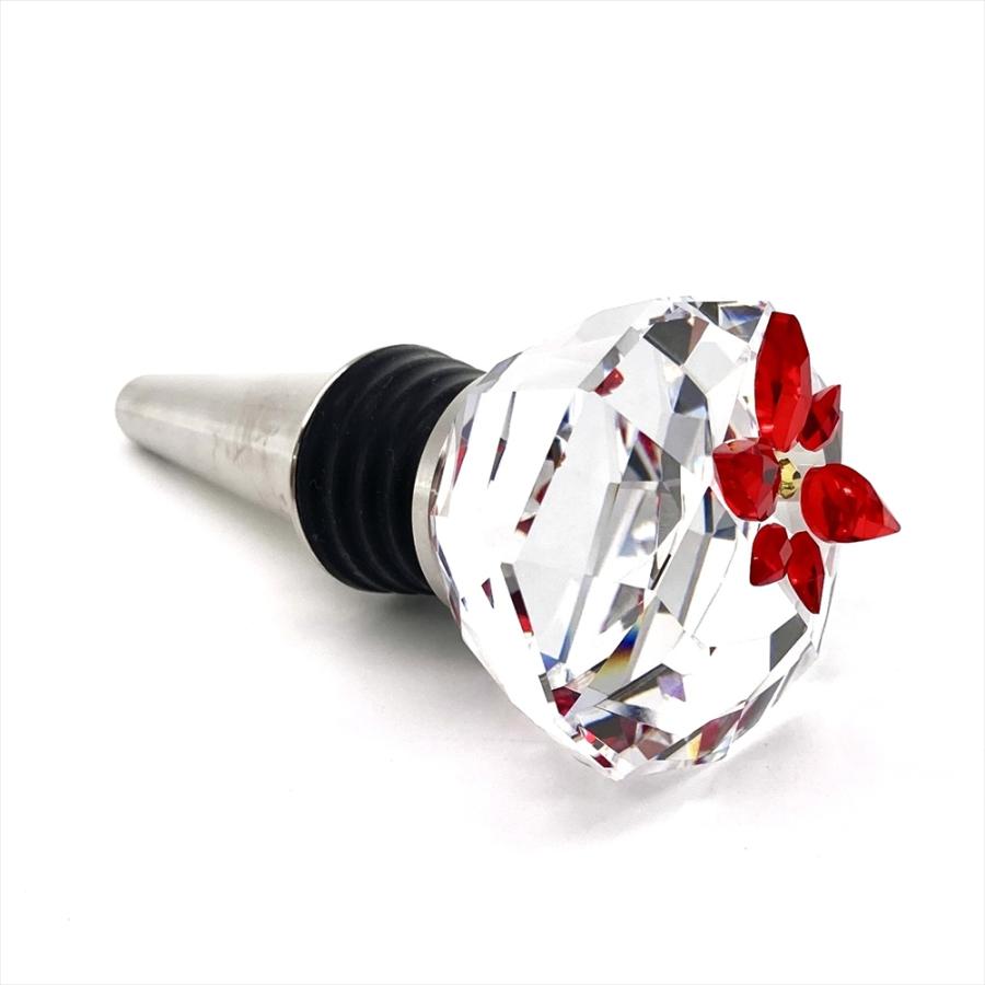 SWAROVSKIスワロフスキー　ポインセチアボトルストッパー　箱入り SWAROVSKI（スワロフスキー） ポインセチア ボトルストッパー オブジェ