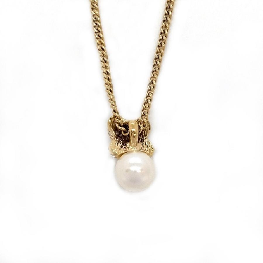 Christian Dior フェイクパール ネックレス 大粒 ゴールド金具 クリスチャンディオール Christian Dior 1P フェイクパール