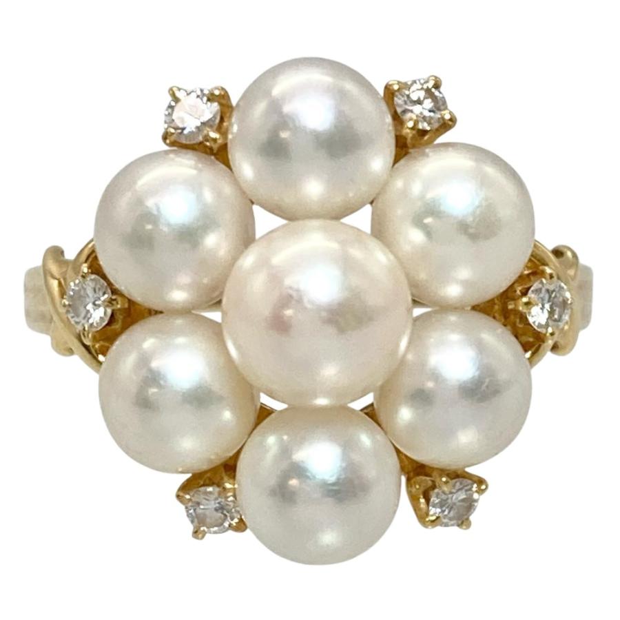 MIKIMOTO（ミキモト） パール 7P リング 指輪 ダイヤモンド 約12号