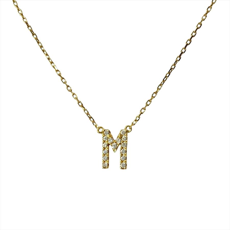 AHKAH（アーカー） イニシャル M ネックレス ダイヤモンド 0.06ct