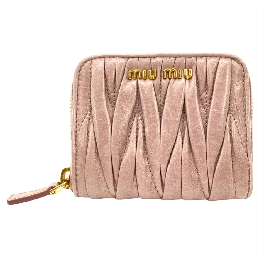 miu miu（ミュウミュウ） マテラッセ コインケース レザー ピンク 
