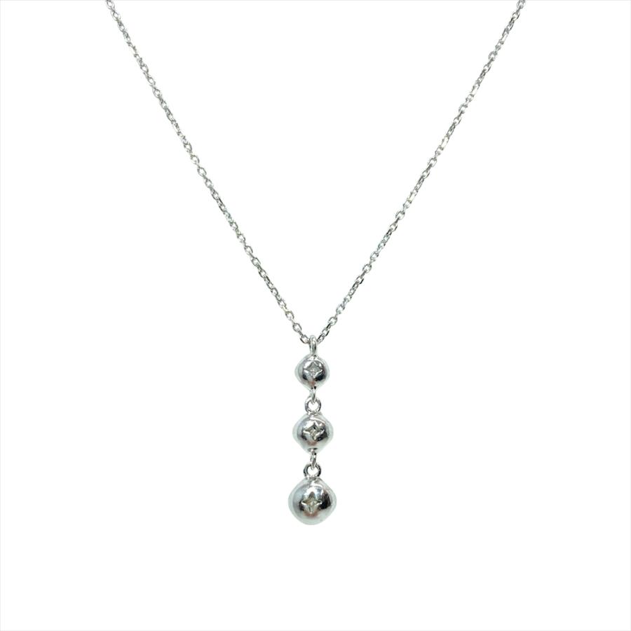 ヨンドシー 4℃ トリロジー ネックレス ダイヤモンド 0.390ct K18WG 2.8