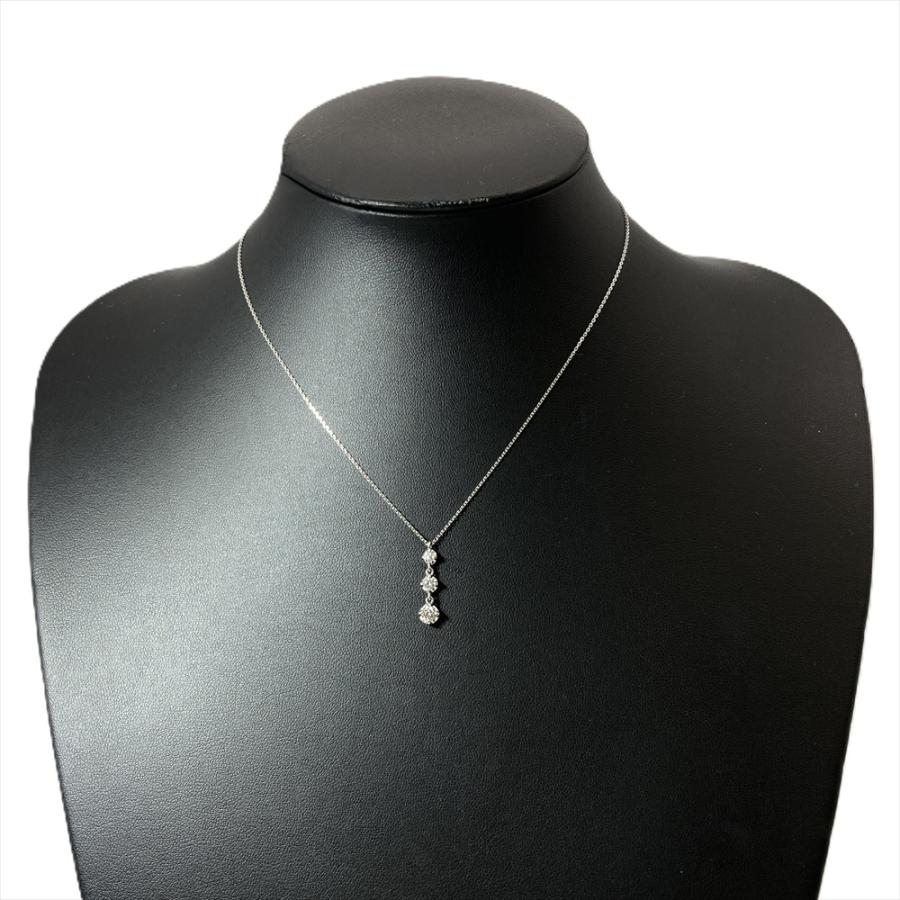 K18WG ネックレス ダイヤモンド 4℃ ヨンドシー 4℃ トリロジー ネックレス ダイヤモンド 0.390ct K18WG 2.8