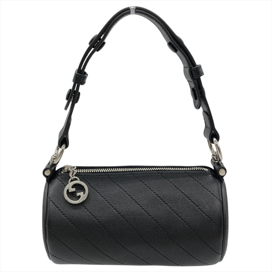 グッチ インターロッキングG ブロンディ ハンドバッグ レザー 黒 GUCCI（グッチ） ブロンディ ハンドバッグ レザー ブラック シルバー