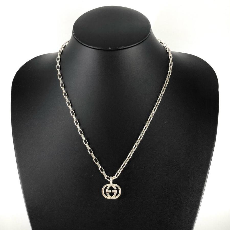 グッチ　ネックレス　インターロッキングG ギョーシェ　SV925 GUCCI グッチ インターロッキングG ペンダント ネックレス SV925