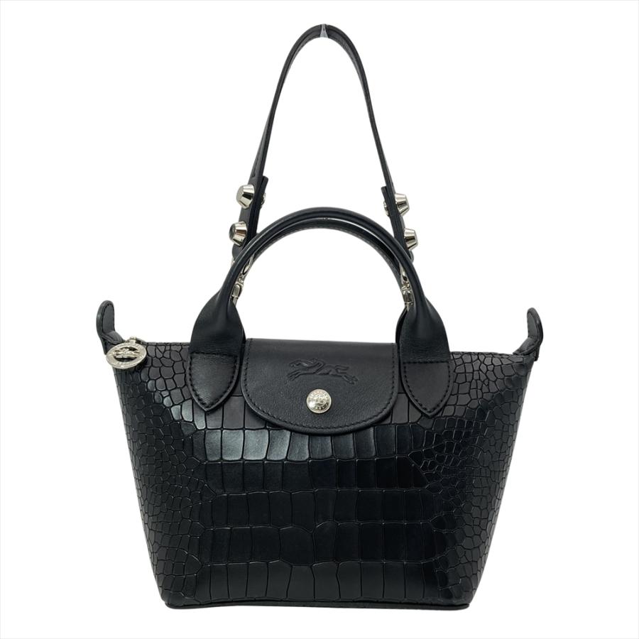 美品 ロンシャン　ル プリアージュ キュイール ブラック レザー 2Way LONGCHAMP（ロンシャン） プリアージュ キュイール XS ハンドバッグ