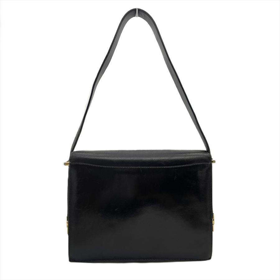 CELINE セリーヌ ショルダーバッグ 馬車金具 ゴールド金具 レザー 黒 CELINE（セリーヌ） 馬車金具 ショルダーバッグ レザー ブラック