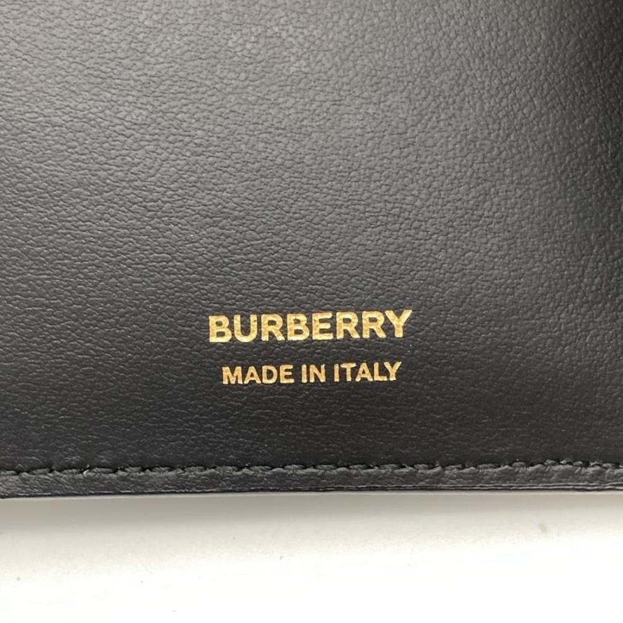 新品同様 BURBERRY バーバリー レザー 三つ折り財布 ウォレット 黒 BURBERRY（バーバリー） 財布 三つ折り財布 TBロゴ コンパクト