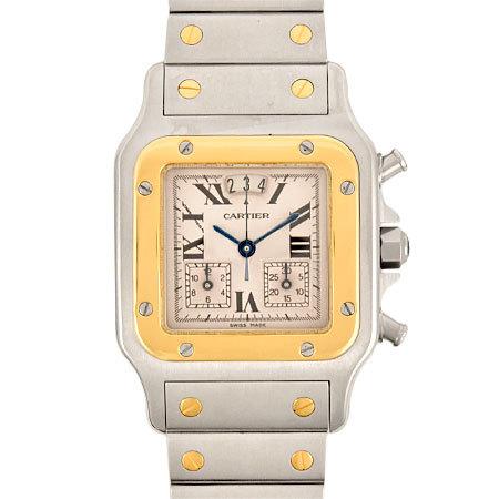Cartier カルティエ サントス ガルベ LM クロノリフレックス SS×YG 
