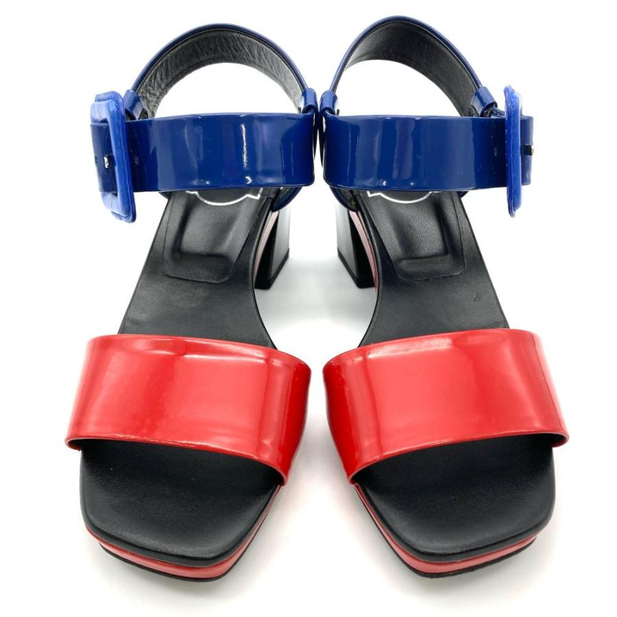 ロジェ ヴィヴィエ レザー サンダル 35 1/2 レディース マルチカラー ロジェヴィヴィエ Roger vivier サンダル パテントレザー マルチ