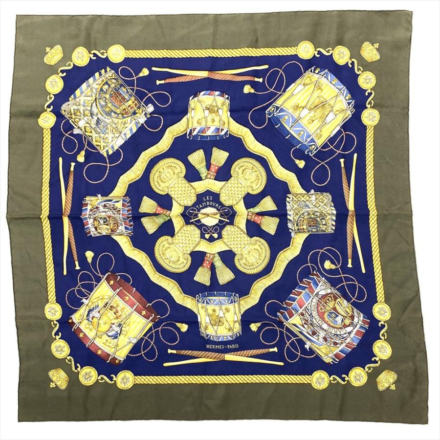 HERMES（エルメス） カレ90 LES TAMBOURS タンブール スカーフ シルク