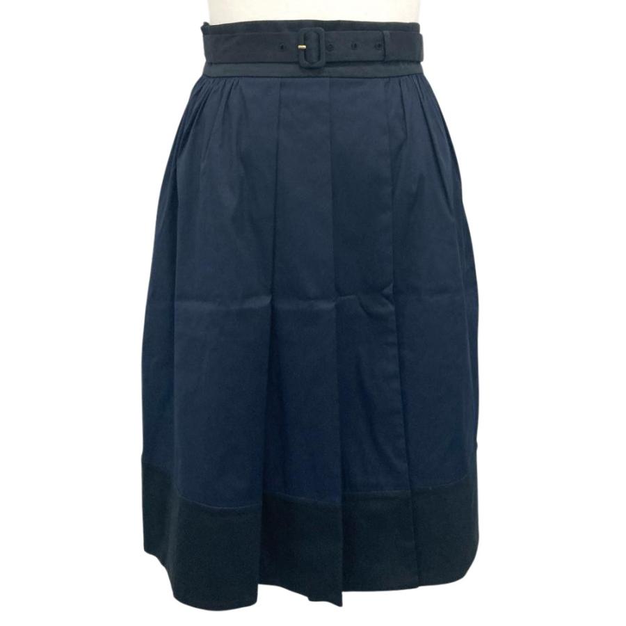 PRADA（プラダ） ラップ デザイン タック ベルト付 スカート P130C