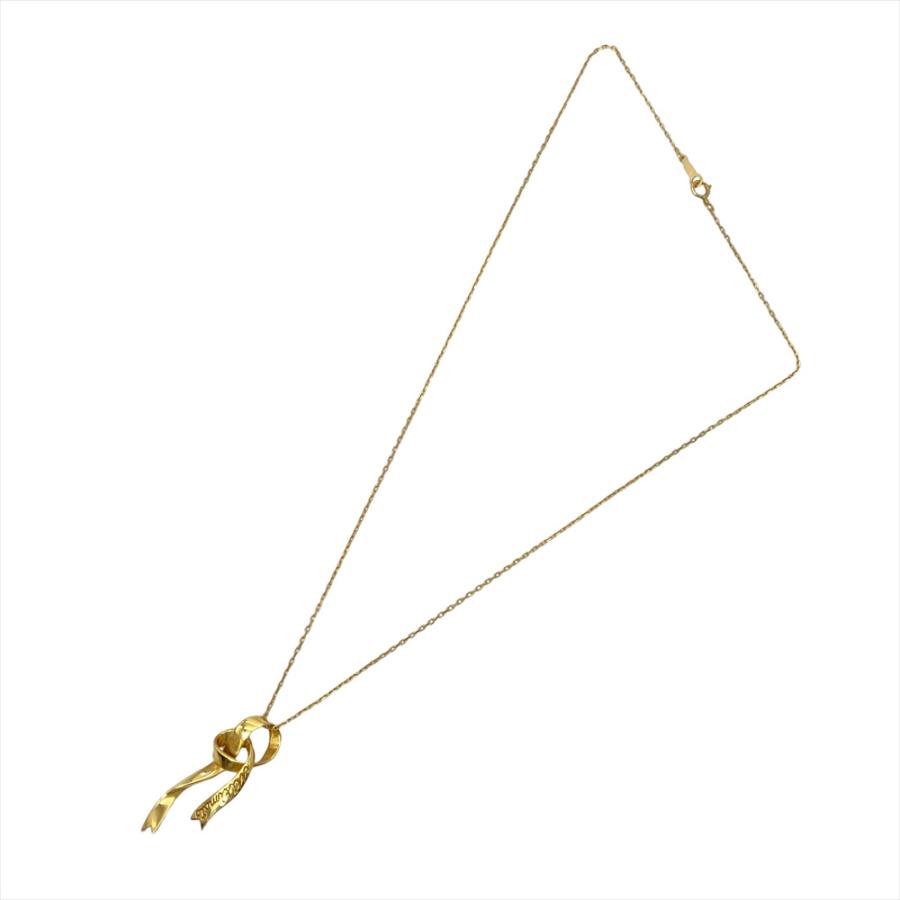 MIKIMOTO（ミキモト） リボンモチーフ ネックレス K18YG 5.7g イエロー