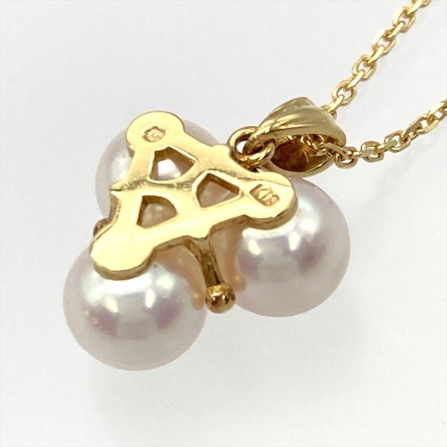 MIKIMOTO（ミキモト） パール 3P ネックレス ダイヤモンド K18YG 真珠
