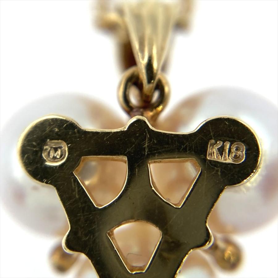 MIKIMOTO（ミキモト） パール 3P ネックレス ダイヤモンド K18YG 真珠