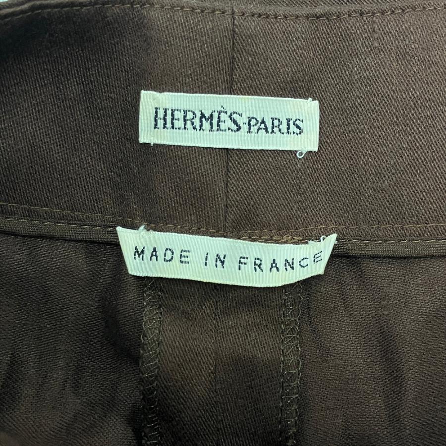 正規品 エルメス コットン リネン スラックス パンツ 38 センタープレス GeeRA スラックス パンツ 「4サイズ展開」夏にぴったり！カット