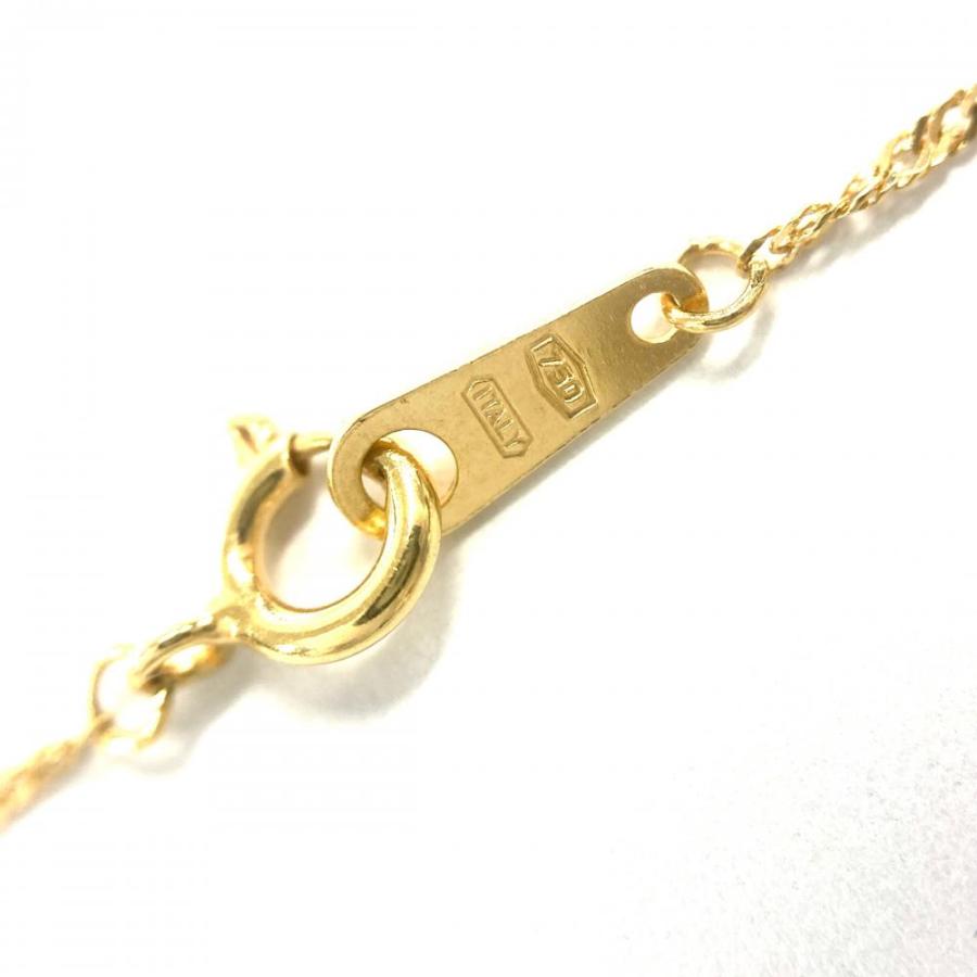フラワーモチーフ ネックレス ルビー K18 1.9g 石目不明 : ゴールド