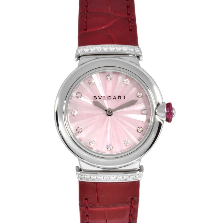 ブルガリ BVLGARI ルチェア LU28S ピンクシェル ステンレススチール クオーツ レディース 腕時計 BVLGARI（ブルガリ） BVLGARI LU28S ルチェア 腕時計 クォーツ ピンク